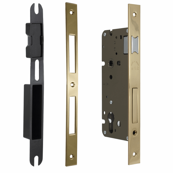 Serratura Infilare Foro Yale per Cilindro Europeo Bordo Quadro M210 Scrocco+Catenaccio Magnetico Entrata 50 OLV | SAB Serrature