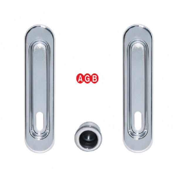 Maniglia Incasso Ovale Porta Scorrevole modello Scivola H d.35x150 con Foro Chiave varie finiture | AGB