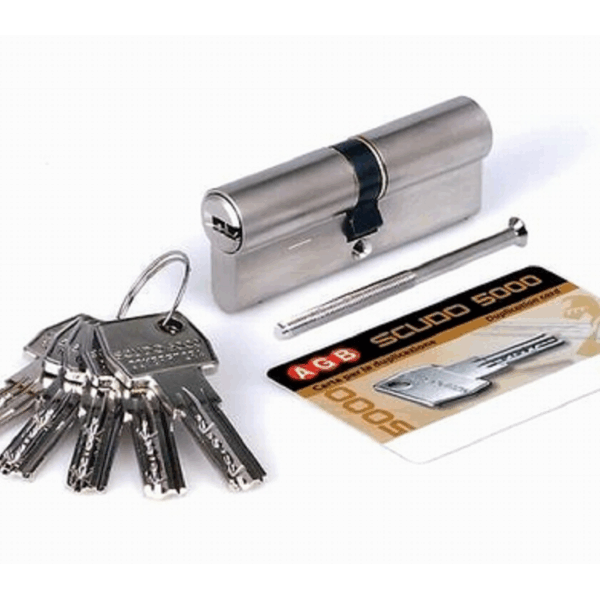 Cilindro Europeo 5000PS Nichel Opaco 5 Chiavi varie misure | AGB