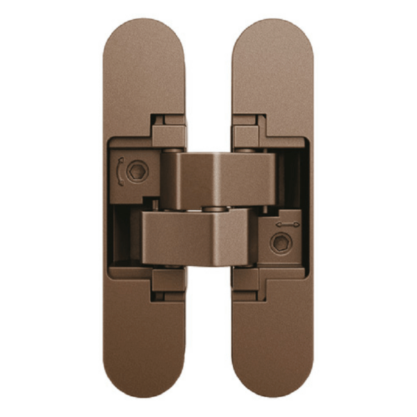 Cerniera Invisibile Istar 3 Regolazioni Reversibile mm.110x24x21h Portata kg.40 Dark Bronze 035 | Anselmi