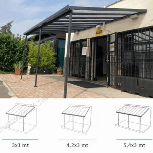 SISTEMA DI COPERTURA  AUTOPORTANTE COVER PATIO ANTRACITE  prodotto da POLIMARK