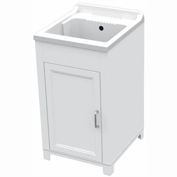 Mobile Lavapanni Resina Antiacido + Vasca e Asse Lavatoio Bianco in Kit 1 Anta cm.45x50x85h | Mixtech