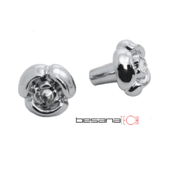 Pomolino Mobile Rosa d.28/8x25h 1cristallo d.14 Bianco Swarovski+Crl   Besana Tech