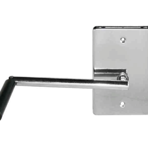 Manovella Arganello+Placca mm.150 Esagonale Ø8mm Lunghezza mm.40 Cromo-Nero  Bolis