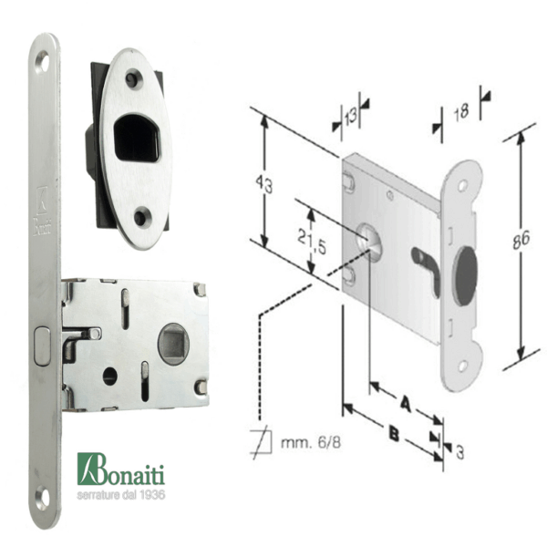 SERRATURA INFILARE GANCIO G500T 021 Q8+NICCHIA 16x160 ENTRATA 50 VARIE FINITURE