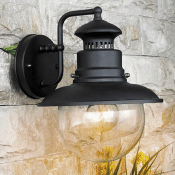 Lanterna Mod.Marina con Braccio Alluminio cm.22x26x27h Nero Opaco