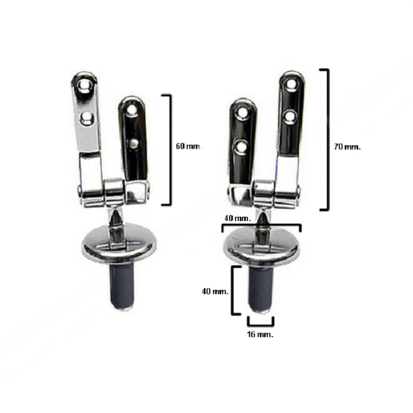 Cerniera Copriwater Universali Legno-Poliestere con Tasselli Cromato in Blister Pezzi 2