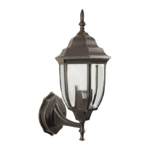Lanterna Mod.Bombay con Braccio Alluminio cm.16x19x38h Bronzo Antichizzato