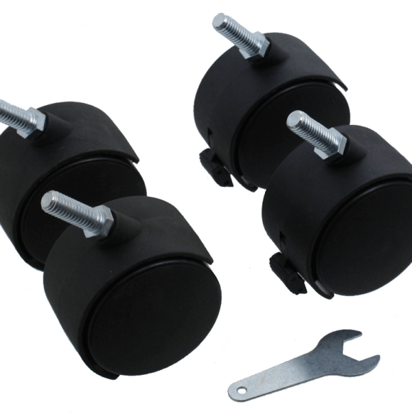 Ruota Doppia Moplen Portata Kg.30 Iron Perno Filettato Ma10x25h+pz.2 Freno+2senza mm.55 in Blister Pezzi 4