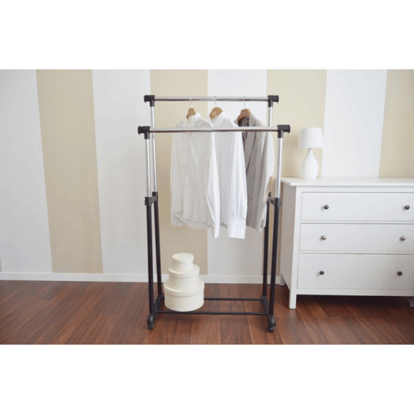 Stander Mod. America Doppio Estensibile cm.90-135 Altezza Regolabile cm.100/173 Ruote in Nylon