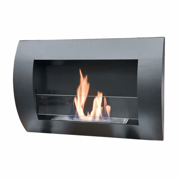 Stufa a Bioetanolo Caminetto a Parete Mod.Round Caminetto 3,5 Kw/H cm.63x15,5x45h