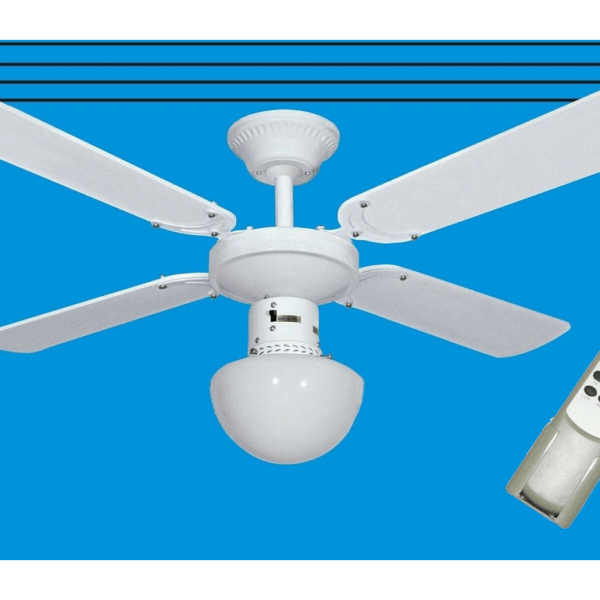 Ventilatore Soffitto con Luci Mod.105 3velocita' 60w Norme Ce Bianco