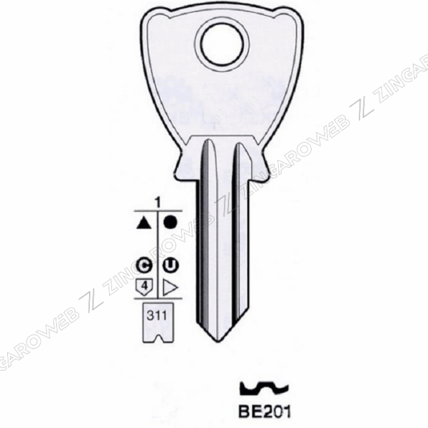 Chiave Grezza Serrature-Cilindro Beta Be1s/Be201