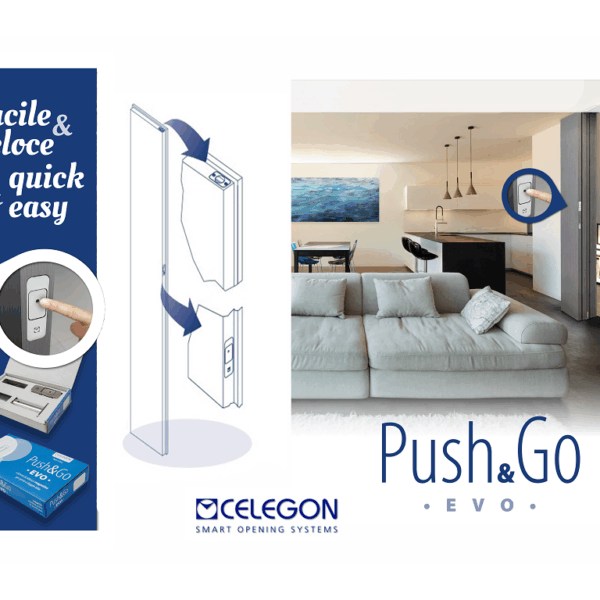 Pulsante e Scrocco con Cavetto Push & Go Evo Cromo Satinato | Celegon