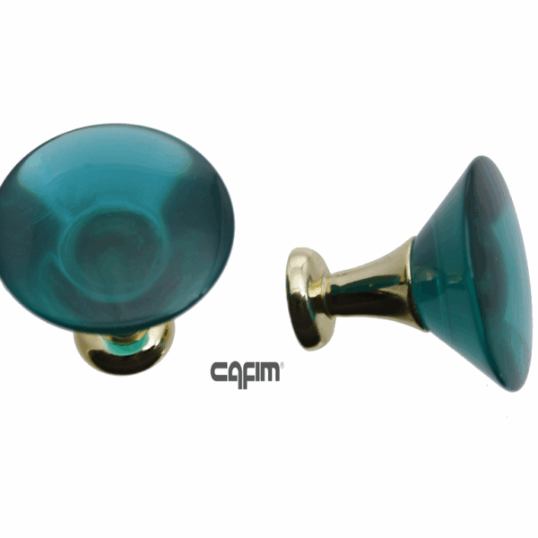 Pomolino Mobile Resina d.30/10x28h Oro Zecchino+Verde Lucido    Cafim