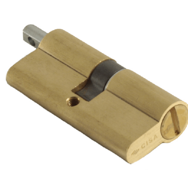 Cilindro Europeo A:35+B:35=L:70 mm. Codolo/Intaglio Ottone Naturale | Cisa