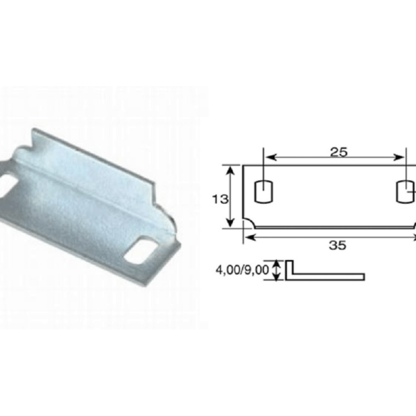 Fermantina ad Angolo Zincata mm.35x13