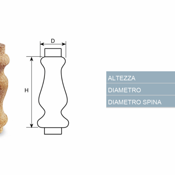 Colonnina in Legno Faggio mm.15x55  Cof32