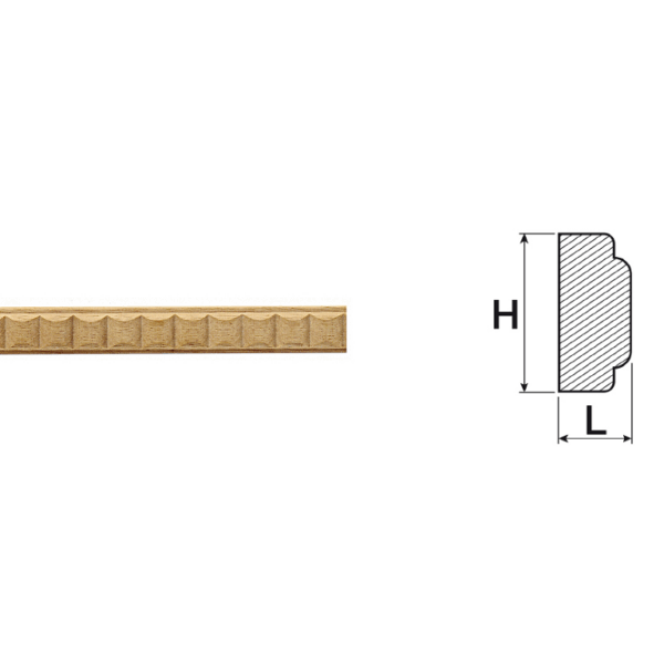 CORNICE LEGNO RAMINO asta cm.244 H10x4L-H16x6L prodotto da COF