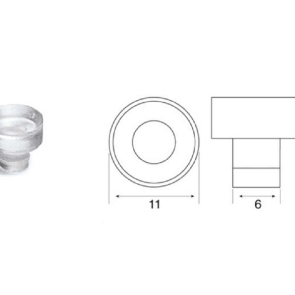Ventosa Nylon Trasparente per Foro mm.6 Esterno mm.11  Cof