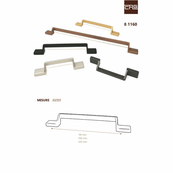Maniglietta Mobile Interasse 96 mm.125x10x18h varie finiture | Citterio Giulio