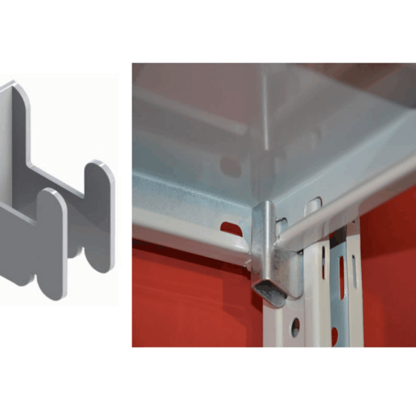 Gancio per Ripiano Metallico ad U mm.34x40x18  Zincato