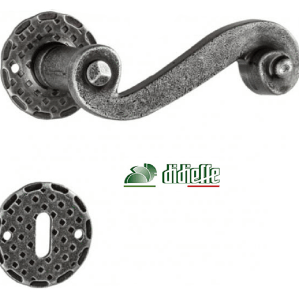 Maniglia Dolomiti Rosetta Tonda d.50x3 Foro Chiave Ferro Argento  Didieffe