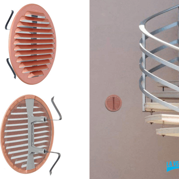 Griglia Tonda Molle+Rete Alluminio Verniciato Rame mm.155 Foro 80-125x14h | La Ventilazione