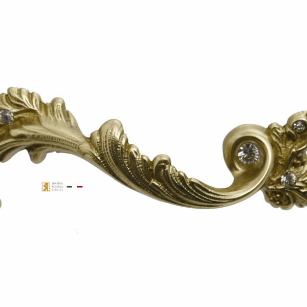 MANIGLIETTA MOBILE INTERASSE 96 DA 140x35 mm. CON CRISTALLO SWAROVSKI DX prodotta da FONDERIA LANCINI