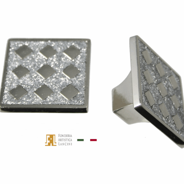 Pomolino Mobile Diamante Quadro d.42x42x25h Nickel Lucido   L18   Fonderia Lancini