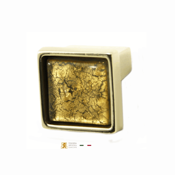 Pomolino Mobile Mosaico d.25x25x22h Oro con Gemme Oro 22kt   L14   Fonderia Lancini