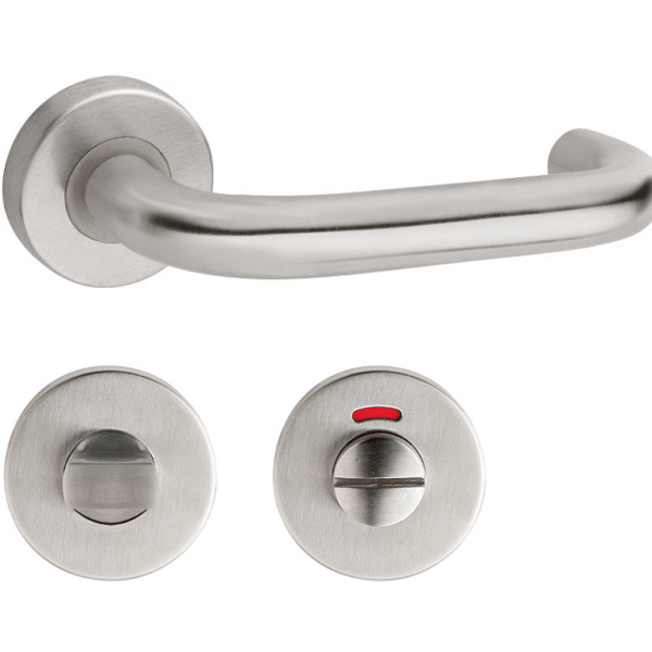 Maniglia Spagna Rosetta Tonda d.52x10h WC Nottolino Segnalatore AISI304 Inox Satinato | Fimet Maniglie