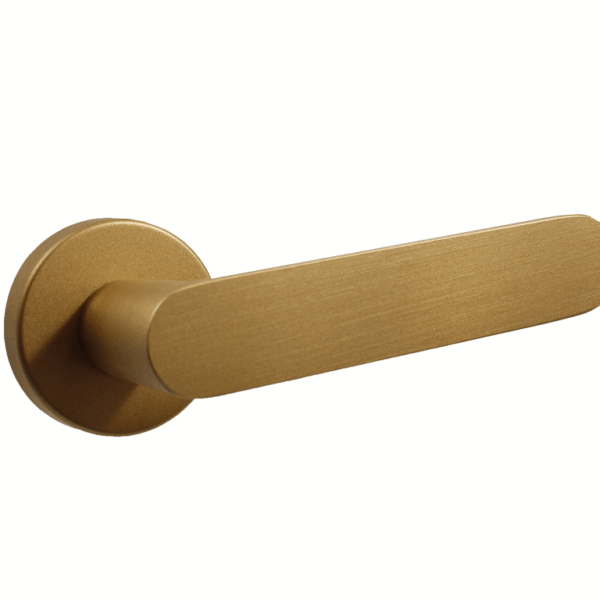 Maniglia Shape Rosetta Tonda d.50x10h Bocchetta Foro Chiave F20-Ottone Satinato Opaco | Fimet Maniglie