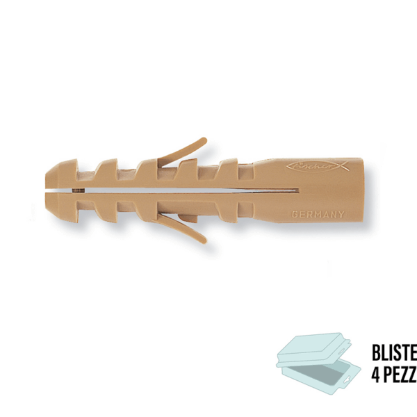 M 6S Tassello Nylon 2 Espandenti Filettatura Metrica Interna in Blister da pz.4 | Fischer