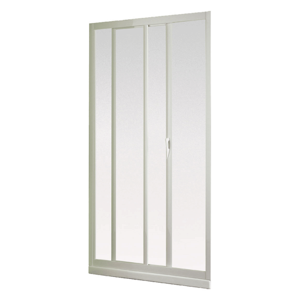 Porta Doccia Scorrevole Acrilico Bianco 1 Anta + 1 Fissa 185h varie misure | Forte