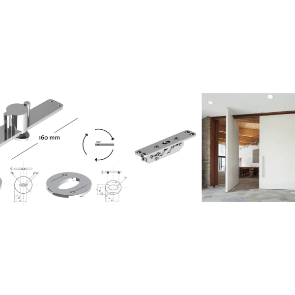 CERNIERA PORTA A BILICO PIVOTANTI modello SYSTEMONE CON ACCESSORI PORTATA kg.500 VARIE PIASTRE | FRITSJURGENS