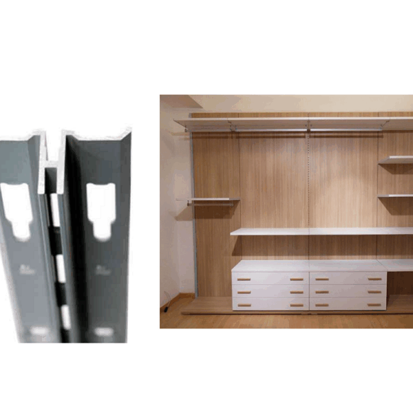 PROFILO CENTRALE FORATO SINGOLO IN ALLUMINIO ANODIZZATO NATURALE prodotto da FIT ART