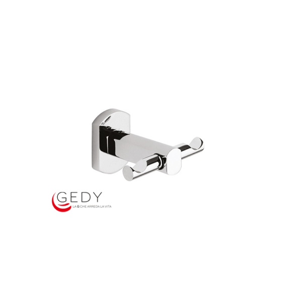 Portabito per Appenderia da Parete modello G-Edera Plus Doppio mm.77x74x54h Cromato Lucido | Gedy