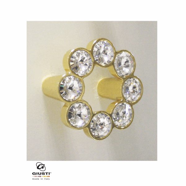 MANIGLIETTA MOBILE INTERASSE 32 DA 50x50x22 mm. TONDA CON PIETRE SWAROVSKI prodotta da GIUSTI