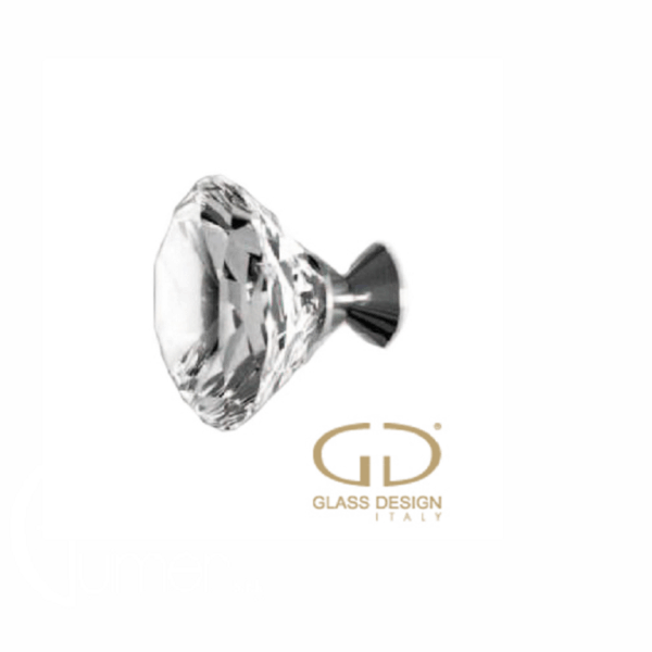 POMOLINO MOBILE CRISTALLO DELUXE KNOB TRASPARENTE/CROMO VARIE MISURE |  GLASS DESIGN