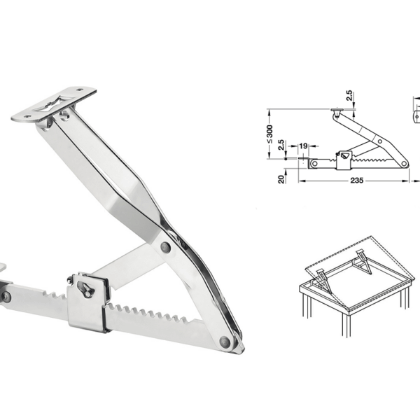 Supporti per Letti Inclinabili 18 Passi Acciaio Zincato Apertura Max mm.300  pz.2   Hafele