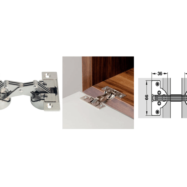 Cerniera ad Angolo per Anta a Ribalta Gs 45/90 Apertura 135gr Nichelato  Hafele