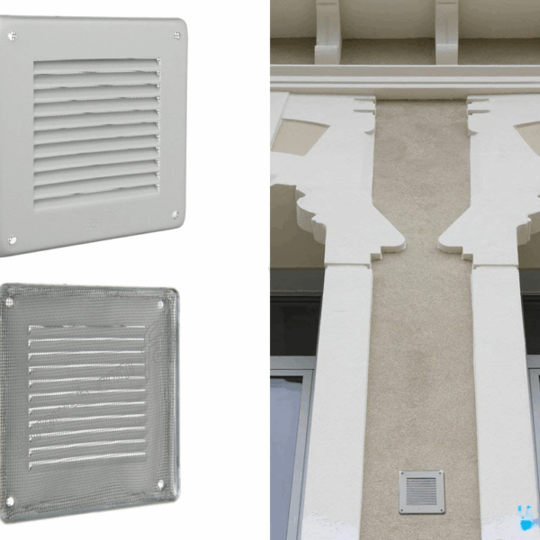 Griglia Quadra+Rete Aluminio Argento mm.140x140 | La Ventilazione