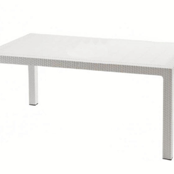 Tavolo Resina Effetto Polirattan Mod.Melody cm.160x94x74h Bianco  Keter
