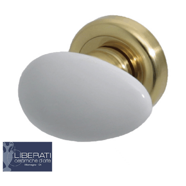 Pomoli Girevoli Venere Ovale Liscio Decentrato Rosetta Coprivite Smaltato Bianco+Olv |Ceramiche  Liberati