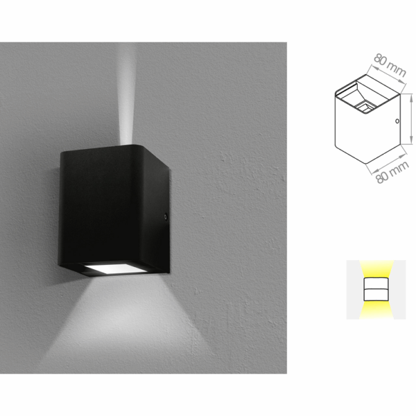 Faretto a Parete Up & Down Led Ip65 230v 2x6w 3000-4000k  Antracite |  Lampo