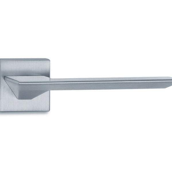 Maniglia Laura Rosetta Quadra d.50xx50x10h Foro Chiave Cromo Satinato |  La Valsabbia