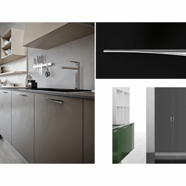 MANIGLIETTA MOBILE INTERASSE 96 DA 170x19x25 mm. ONDA SX prodotta da METAL STYLE