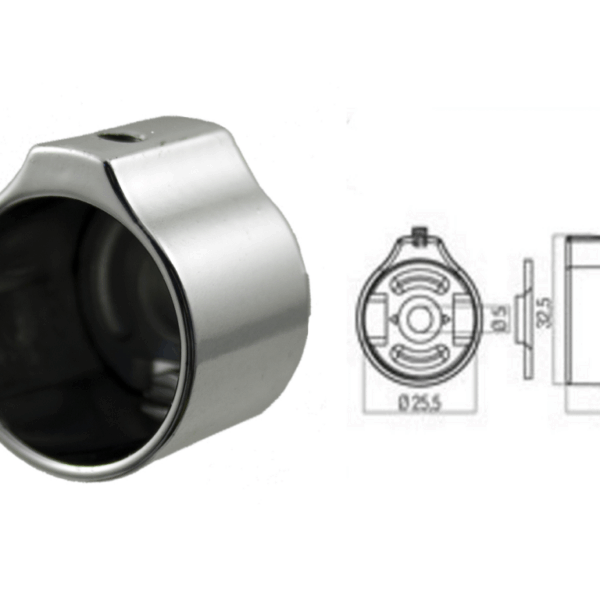 Ghiera Zama Laterale  Tubo Ø25 Smontabile con Vite Cromata