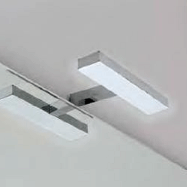 Lampada Led Lamp Ip44 W5 Lm400 mm.200x125x50h K6400 Attacco Telaio Cromo Mixtech